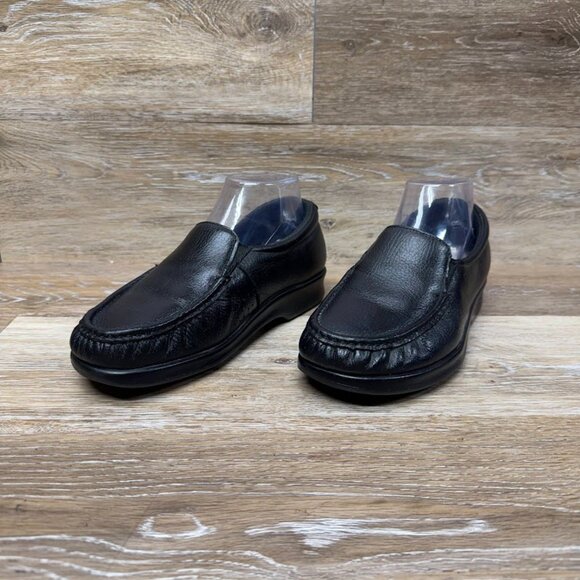 SAS Savvy Black Leather Comfort Loafer Women's Size 7 - Picture 1 of 7